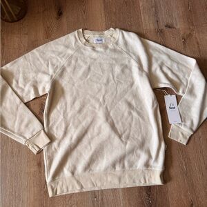 Feat NWT Cream The Blanket Blend Crewneck Sweater Size M